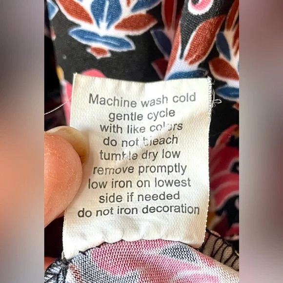 NY Collection Pink Black Boho Print Double Ruffle Bell Sleeve Knit Blouse 2X ? - Picture 6 of 6